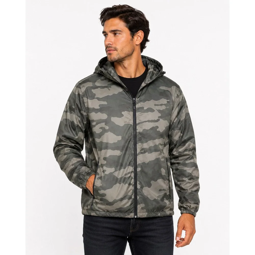 Independent Trading Company Jacket Men's Medium Green Camouflage